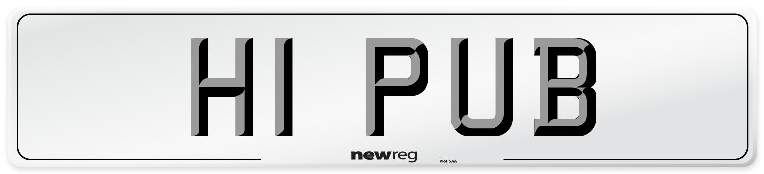 H1 PUB Number Plate from New Reg
